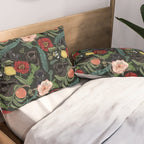 Botanical and Black Pugs Pillow Sham Gallery Image 2