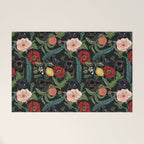 Botanical and Black Pugs Welcome Mat Gallery Image 1