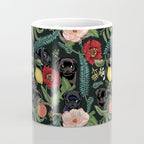 Botanical and Black Pugs Coffee Mug Gallery Image 4