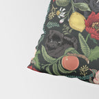 Botanical and Black Pugs Pillow Sham Gallery Image 4