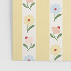 Sweet Floral Stripes - vintage yellow Poster Gallery Image 3
