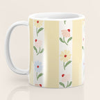 Sweet Floral Stripes - vintage yellow Coffee Mug Gallery Image 3