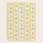 Sweet Floral Stripes - vintage yellow Poster Gallery Image 4