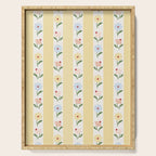Sweet Floral Stripes - vintage yellow Serving Tray Gallery Image 1