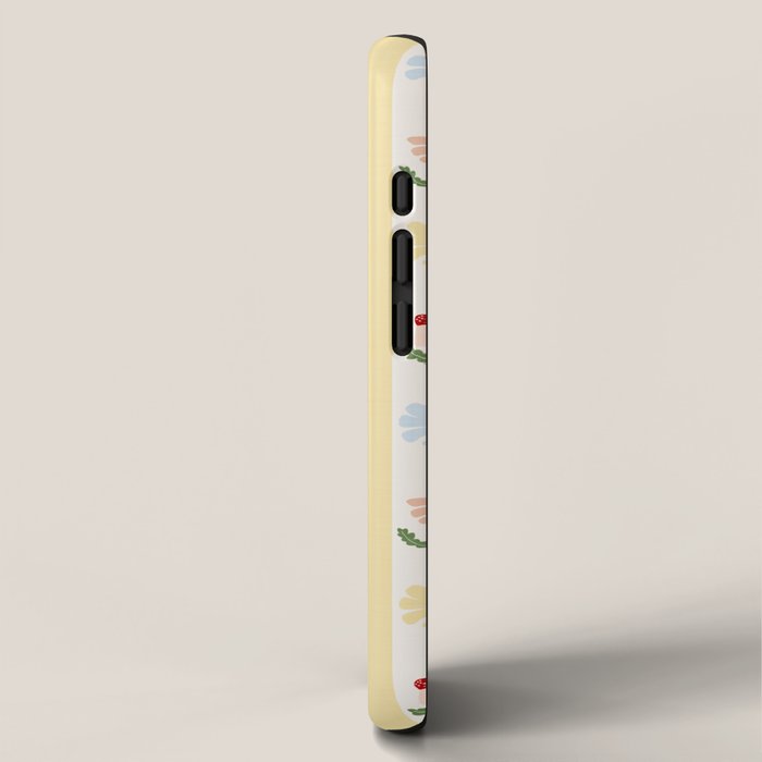 Sweet Floral Stripes - vintage yellow iPhone Case Gallery Image 2