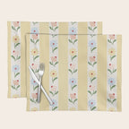 Sweet Floral Stripes - vintage yellow Placemat Gallery Image 1