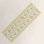 Sweet Floral Stripes - vintage yellow Yoga Mat Gallery Image 1