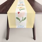 Sweet Floral Stripes - vintage yellow Table Runner Gallery Image 1