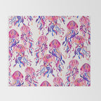 Jellyfish - Magenta Palette Throw Blanket Gallery Image 2