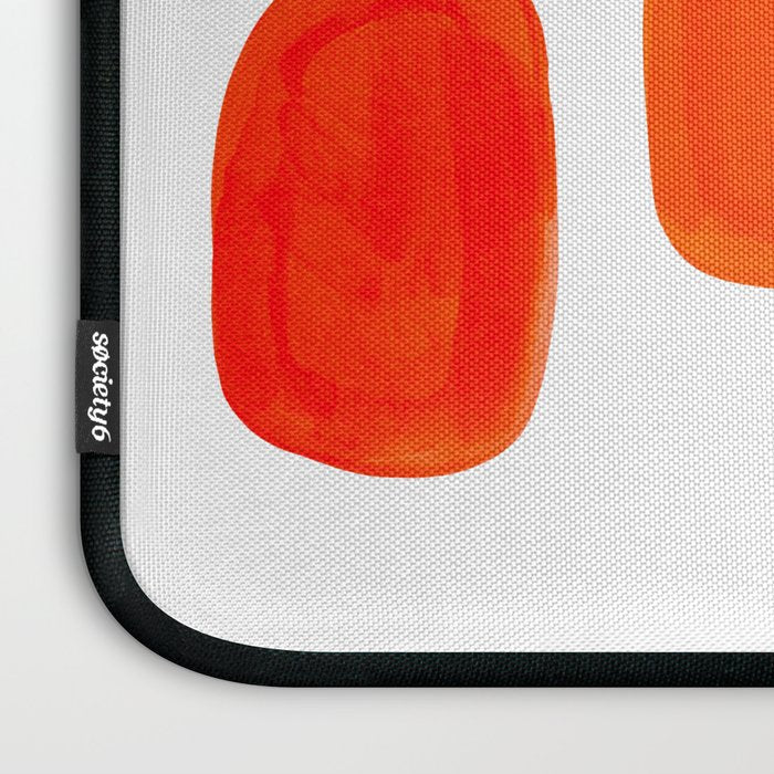 Mid Century Modern Colorful Minimal Pop Art Yellow Orange Ombre Rainbow Gradient Pebble Ovals Laptop Sleeve Gallery Image 3