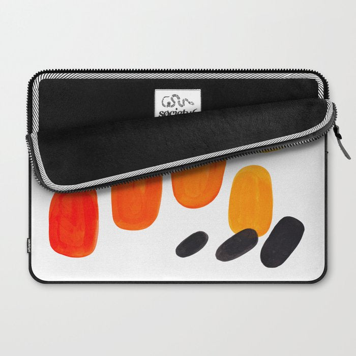 Mid Century Modern Colorful Minimal Pop Art Yellow Orange Ombre Rainbow Gradient Pebble Ovals Laptop Sleeve Gallery Image 2