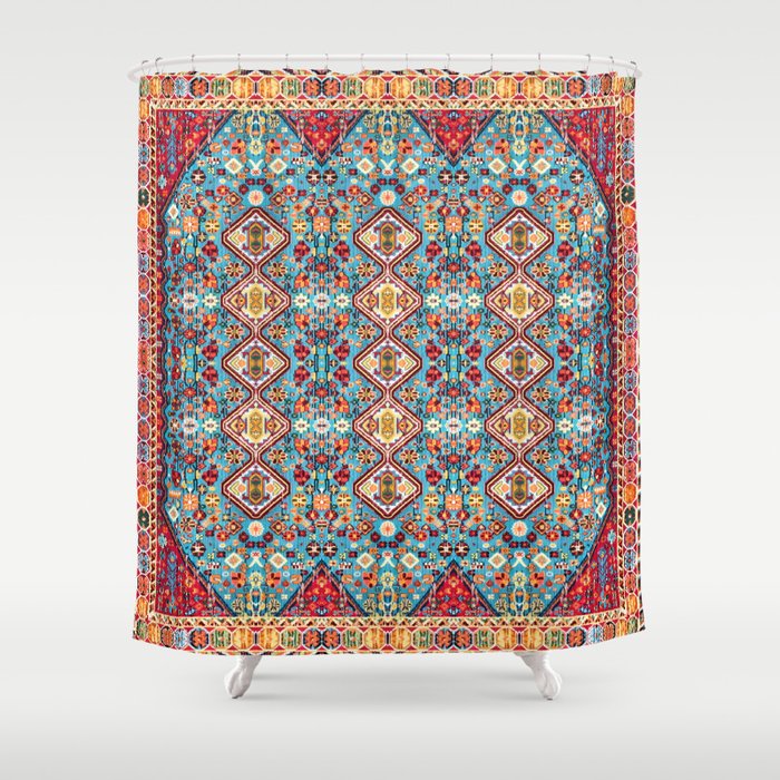 Colorful Kaleidoscope: Vintage Bohemian Moroccan Art Shower Curtain Gallery Image 1