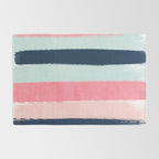 Striped painted coral mint navy pink pattern stripes minimalist Rug Gallery Image 2