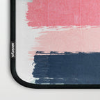 Striped painted coral mint navy pink pattern stripes minimalist Laptop Sleeve Gallery Image 3