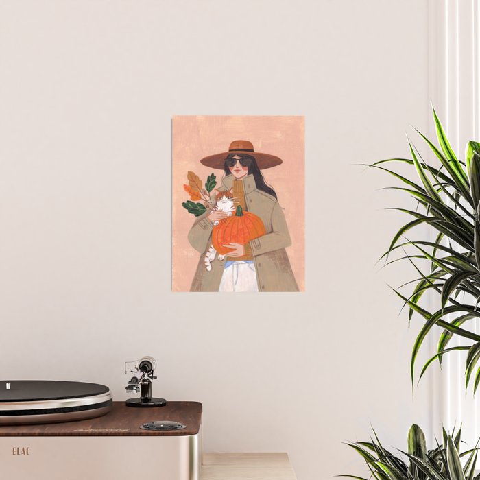 Woman in autumn in warm earth tones Poster Gallery Image 2