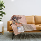 Woman in autumn in warm earth tones Throw Blanket Gallery Image 1