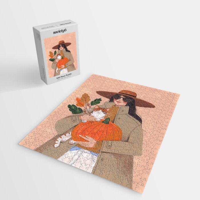 Woman in autumn in warm earth tones Jigsaw Puzzle Gallery Image 2