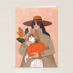Woman in autumn in warm earth tones Stationery Card Gallery Image 2