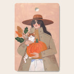 Woman in autumn in warm earth tones Cutting Board Gallery Image 1