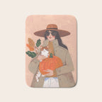 Woman in autumn in warm earth tones Bath Mat Gallery Image 1