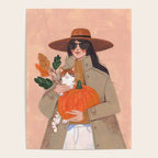 Woman in autumn in warm earth tones Poster Gallery Image 4