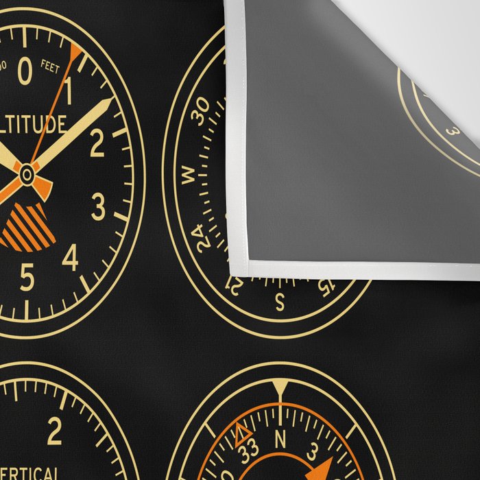 Aircraft Flight Instruments - Full Black Wall Tapestry Gallery Image 3