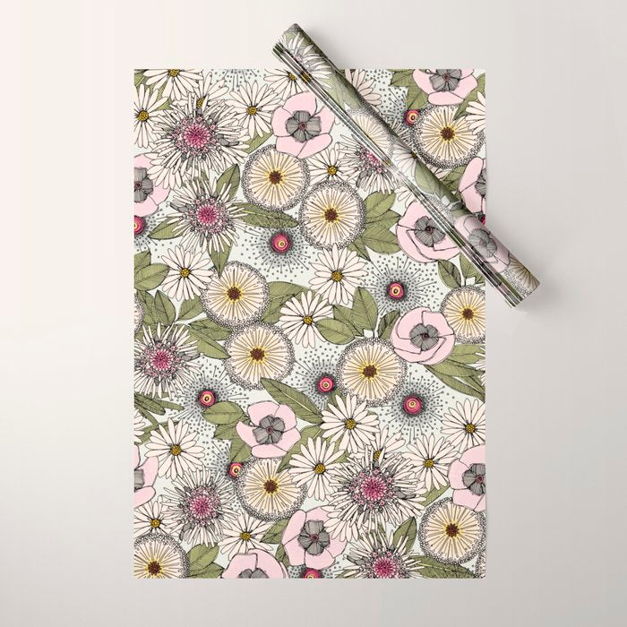 Australian garden chalk Wrapping Paper Gallery Image 1