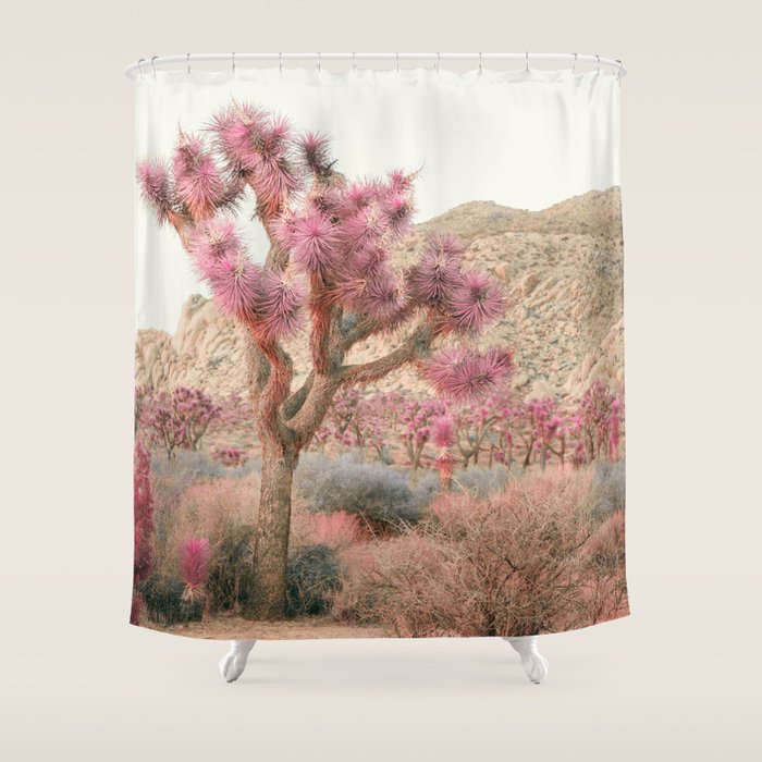 Surreal Desert #2 - Joshua Tree Nature Photography Shower Curtain Gallery Image 1