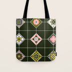 Talavera Mexican Tile - Blush & Sage Palette Tote Bag Gallery Image 1