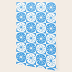 Atomic Dots Checkered Mid Century Modern Retro Blue and White Pattern Wallpaper Gallery Image 2