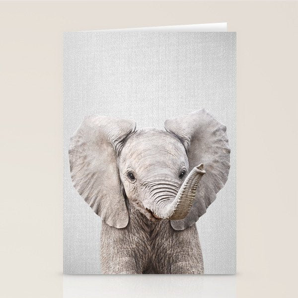 Baby Elephant - Colorful Stationery Card Gallery Image 2