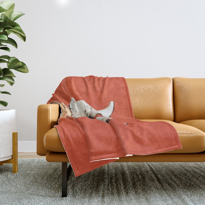 These Boots - Burnt Orange Throw Blanket Gallery Image 1