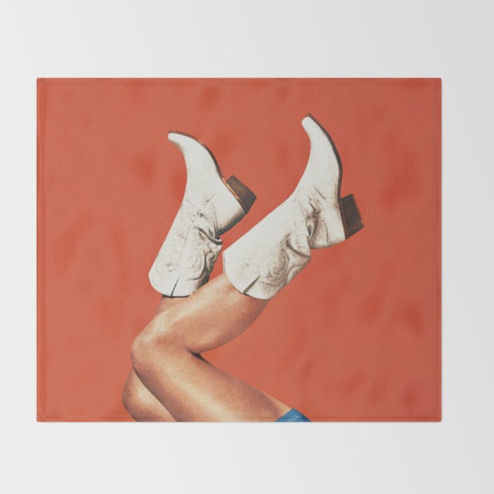 These Boots - Burnt Orange Throw Blanket Gallery Image 2
