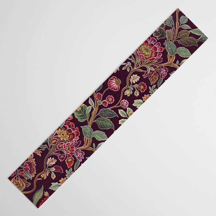 Casbah Magenta Burgundy Floral Table Runner Gallery Image 3