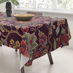 Casbah Magenta Burgundy Floral Tablecloth Gallery Image 3