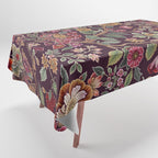 Casbah Magenta Burgundy Floral Tablecloth Gallery Image 1