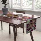 Casbah Magenta Burgundy Floral Table Runner Gallery Image 2
