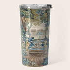 Antique French Verdure Chateau Fountain Tapestry Travel Mug Gallery Image 2