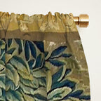 Antique French Verdure Chateau Fountain Tapestry Window Curtain Gallery Image 2