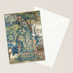 Antique French Verdure Chateau Fountain Tapestry Stationery Card Gallery Image 2
