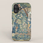 Antique French Verdure Chateau Fountain Tapestry iPhone Case Gallery Image 1