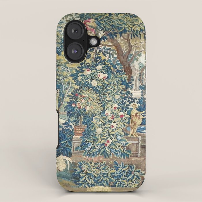 Antique French Verdure Chateau Fountain Tapestry iPhone Case Gallery Image 1