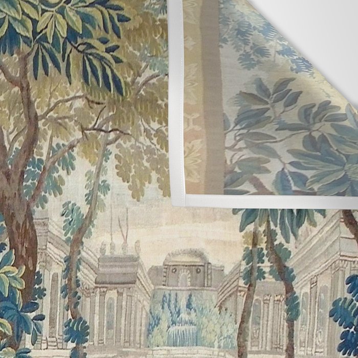 Antique French Verdure Chateau Fountain Tapestry Wall Tapestry Gallery Image 3