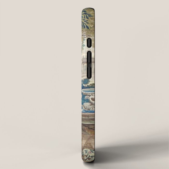 Antique French Verdure Chateau Fountain Tapestry iPhone Case Gallery Image 2