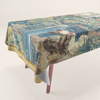 Antique French Verdure Chateau Fountain Tapestry Tablecloth Gallery Image 1
