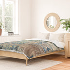 Antique French Verdure Chateau Fountain Tapestry Duvet Cover Gallery Image 2