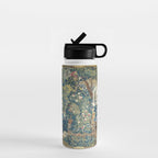 Antique French Verdure Chateau Fountain Tapestry Water Bottle Gallery Image 1
