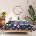 Dark Gothic Floral Garden Flowers and Eyes Creepy Halloween Comforter Gallery Image 3