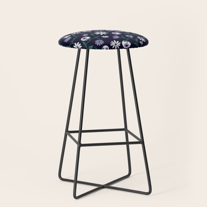 Dark Gothic Floral Garden Flowers and Eyes Creepy Halloween Stool Gallery Image 1