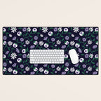 Dark Gothic Floral Garden Flowers and Eyes Creepy Halloween Desk Mat Gallery Image 1